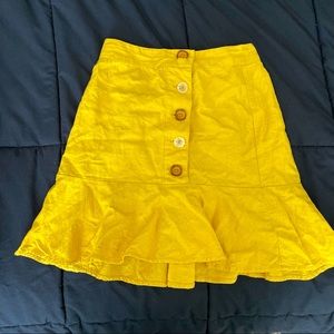 Urban Outfiters Yellow Skirt Button Up